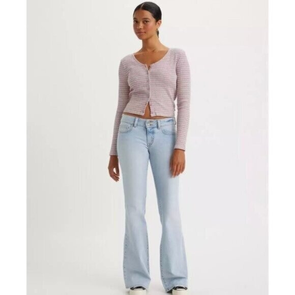 Levi's Women's Superlow Flare Jeans 28x32 Whoops I Did It Again Light Wash - Picture 1 of 5